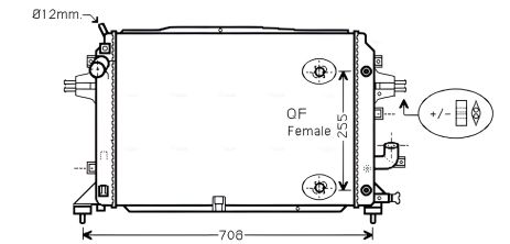 Радиатор охлаждения для VAUXHALL ZAFIRA, OPEL ZAFIRA, AVA COOLING (OLA2460)