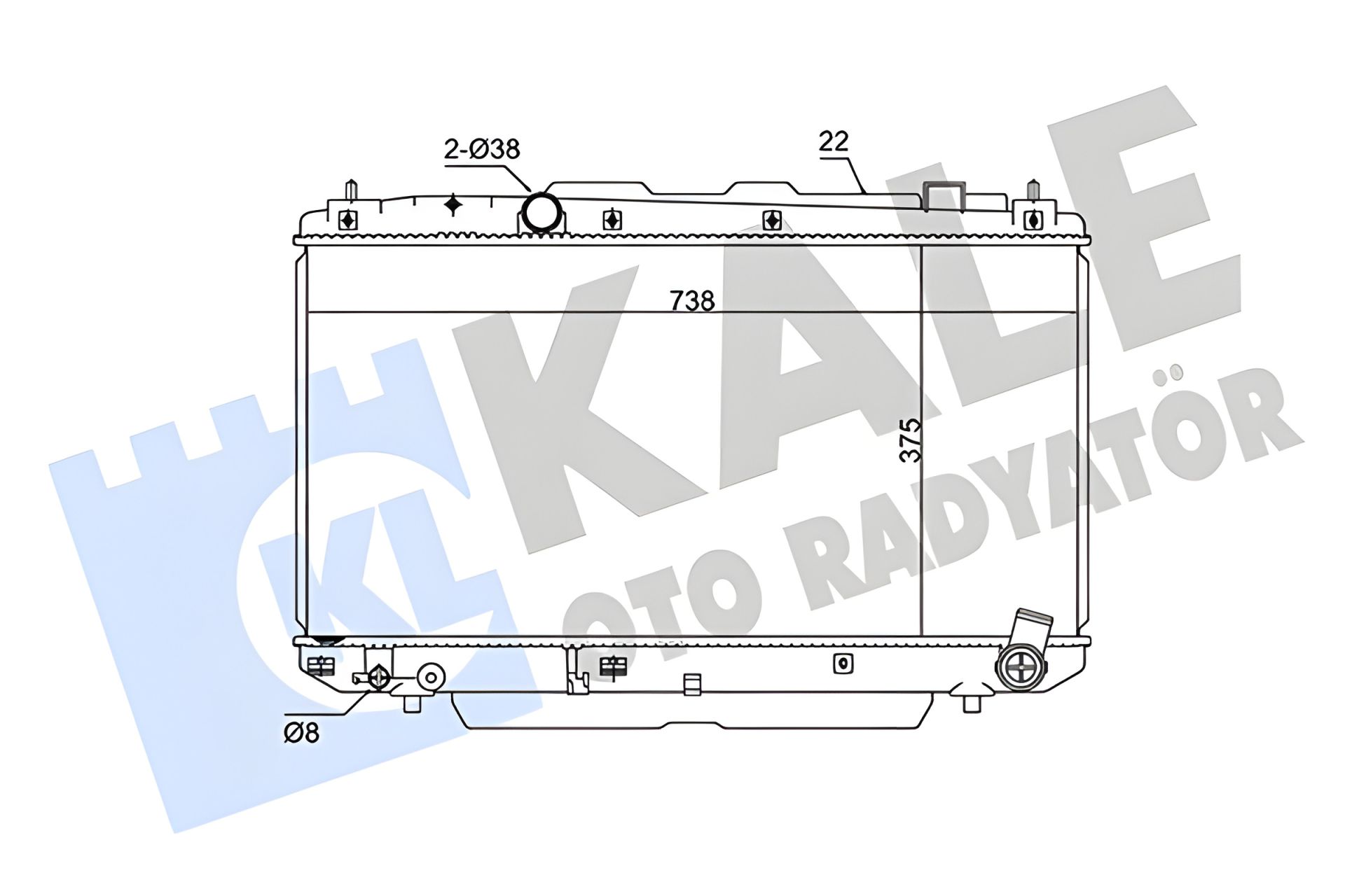 Охолоджуючий радіатор TOYOTA RAV, KALE OTO RADYATOR (351825) Охолоджуючий радіатор TOYOTA RAV, KALE OTO RADYATOR (351825)
