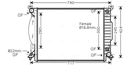 Охлаждающий радиатор AUDI A6, AVA COOLING (AI2205)
