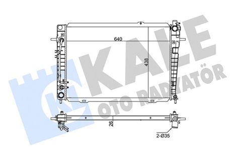 Радіатор охолодження HYUNDAI TUCSON, KIA SPORTAGE, KALE OTO RADYATOR (351240) Радіатор охолодження HYUNDAI TUCSON, KIA SPORTAGE, KALE OTO RADYATOR (351240)