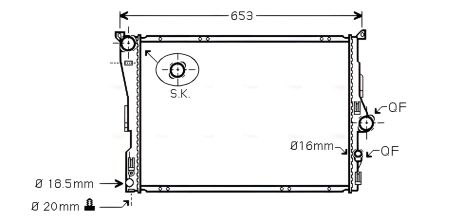 Охлаждающий радиатор для BMW X3, AVA COOLING (BW2343)