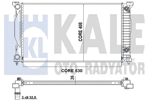 Радіатор охолодження SEAT EXEO, AUDI A4, KALE OTO RADYATOR (352900) Радіатор охолодження SEAT EXEO, AUDI A4, KALE OTO RADYATOR (352900)