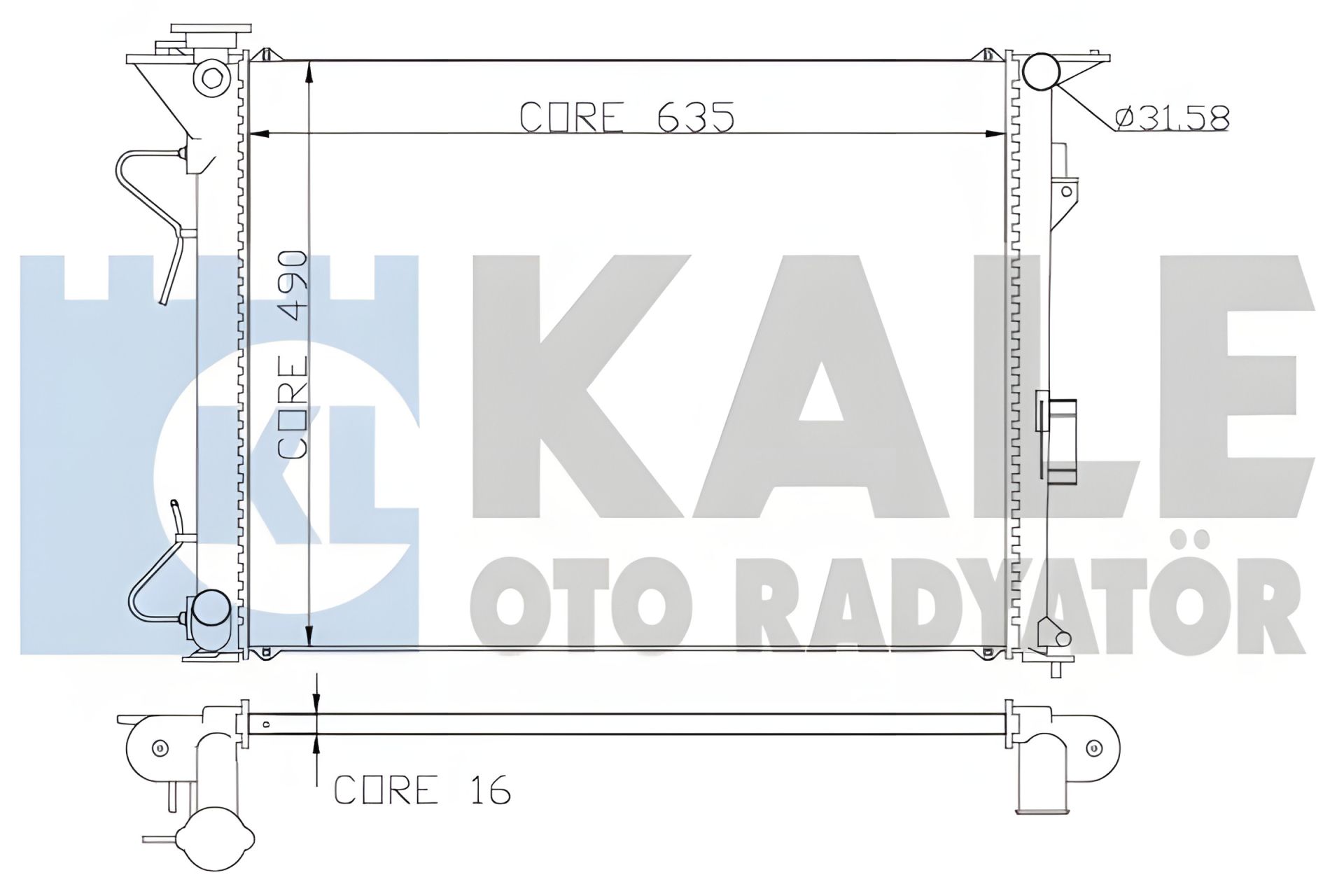 Радіатор охолодження KALE OTO RADYATOR для KIA MAGENTIS/HYUNDAI GRANDEUR, 369800 Радіатор охолодження KALE OTO RADYATOR для KIA MAGENTIS/HYUNDAI GRANDEUR, 369800