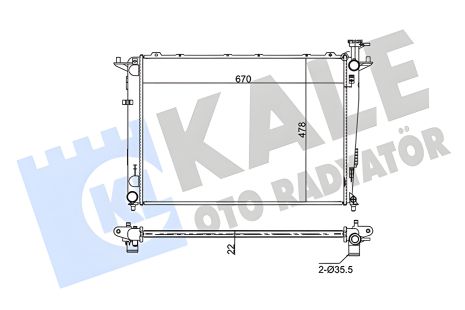 Система охолодження радіатора KIA SORENTO, KALE OTO RADYATOR (351260) Система охолодження радіатора KIA SORENTO, KALE OTO RADYATOR (351260)
