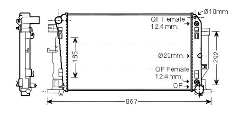 Радиатор охлаждения MERCEDES-BENZ SPRINTER, VW CRAFTER от AVA (MS2445)