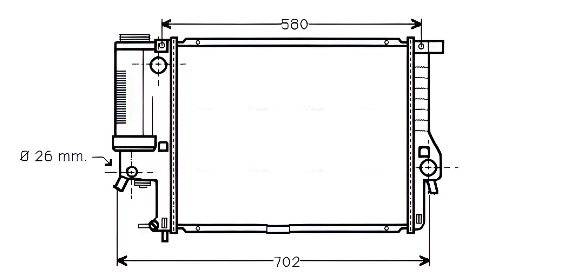 Радіатор охолодження для BMW 5, AVA COOLING (BWA2201) Радіатор охолодження для BMW 5, AVA COOLING (BWA2201)