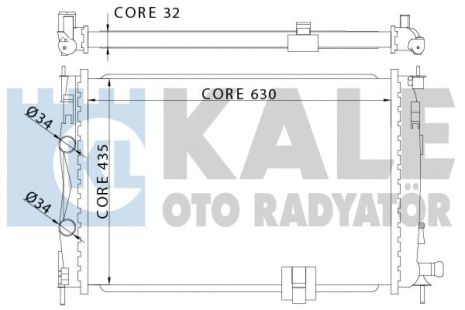 Радіатор охолодження NISSAN QASHQAI, KALE OTO RADYATOR (342060) Радіатор охолодження NISSAN QASHQAI, KALE OTO RADYATOR (342060)