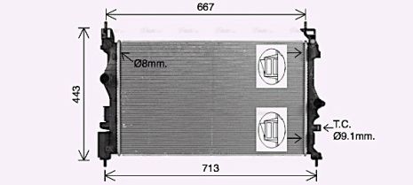 Радіатор охолодження VAUXHALL CORSA, OPEL CORSA, AVA COOLING (OL2699)