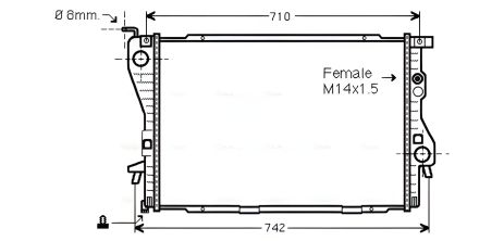 Радиатор охлаждения BMW серии 5, AVA COOLING (BW2202)