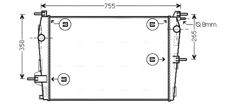 Охлаждающий радиатор RENAULT FLUENCE, AVA COOLING (RTA2573)