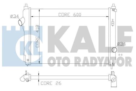 Радіатор охолодження CHEVROLET AVEO, KALE OTO RADYATOR (355100) Радіатор охолодження CHEVROLET AVEO, KALE OTO RADYATOR (355100)