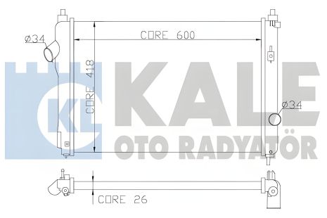 Охолоджуючий радіатор CHEVROLET AVEO, KALE OTO RADYATOR (355100)