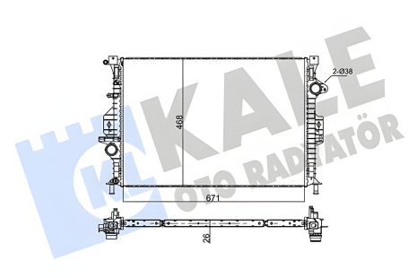 Радіатор охолодження KALE OTO для VOLVO V40, FORD S-MAX (346120) Радіатор охолодження KALE OTO для VOLVO V40, FORD S-MAX (346120)