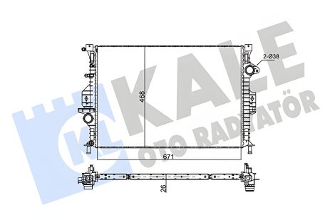 Радиатор охлаждения KALE OTO RADYATOR 346120 для VOLVO V40, FORD S-MAX