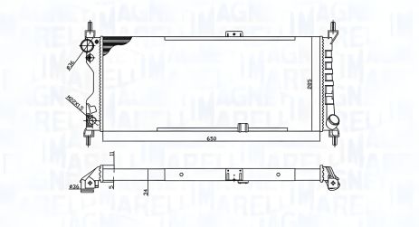 Охолоджуючий радіатор VAUXHALL CORSAVAN, OPEL CORSA, MAGNETI MARELLI (350213588000)