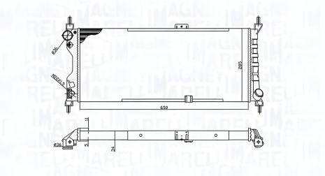 Охолоджуючий радіатор VAUXHALL CORSAVAN, OPEL CORSA, MAGNETI MARELLI (350213588000)
