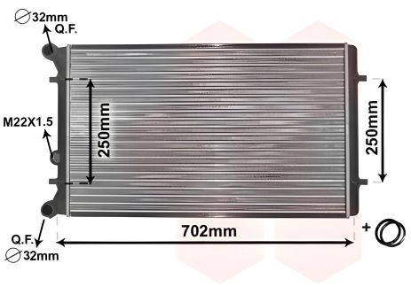 Охлаждающий радиатор для SEAT LEON, VW BORA, Van Wezel (03002155) Охлаждающий радиатор для SEAT LEON, VW BORA, Van Wezel (03002155)