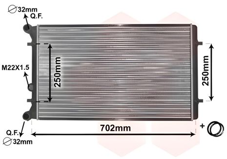 Охлаждающий радиатор для SEAT LEON, VW BORA, Van Wezel (03002155) Охлаждающий радиатор для SEAT LEON, VW BORA, Van Wezel (03002155)