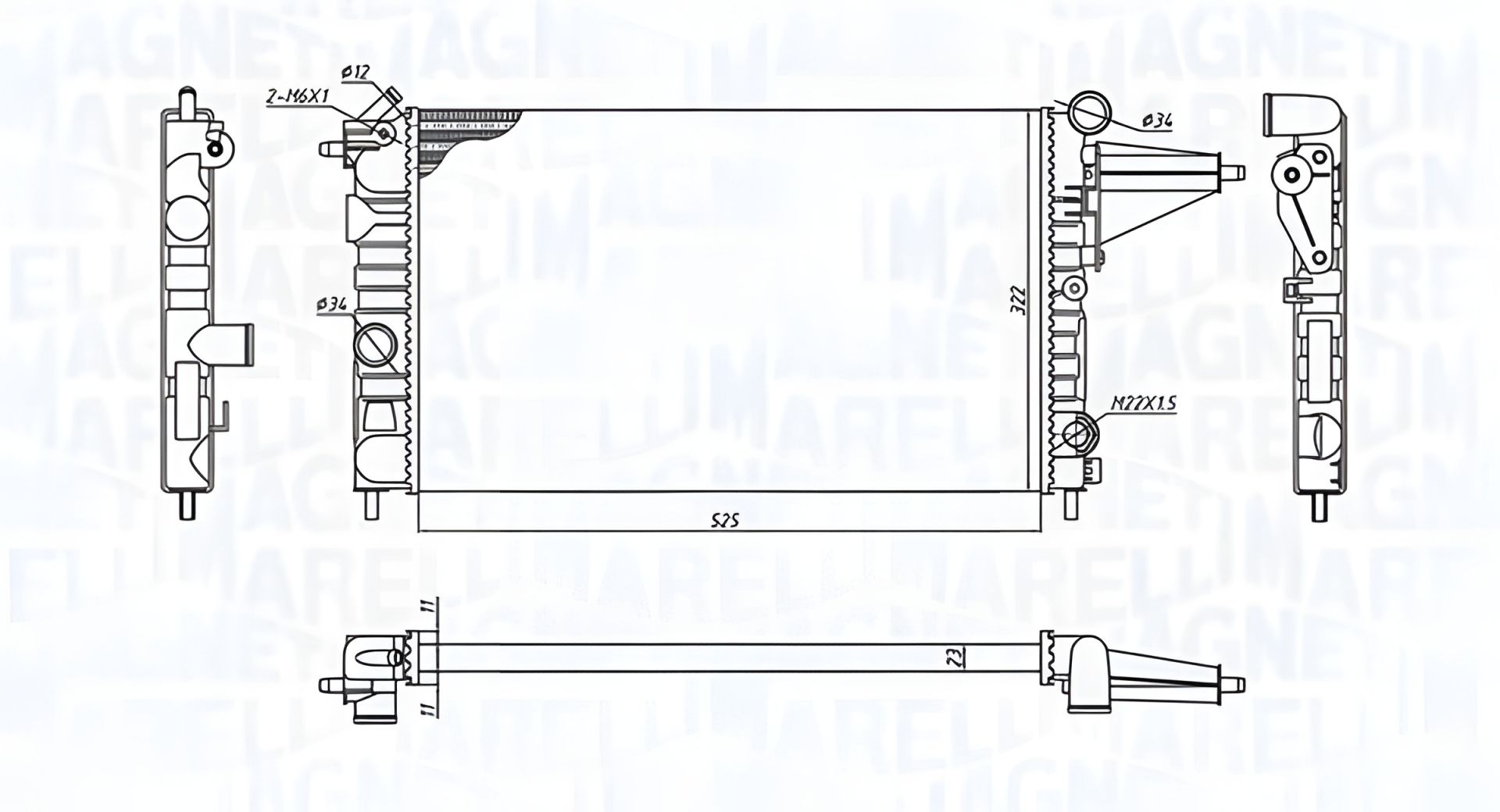 Охлаждающий радиатор VAUXHALL CAVALIER, OPEL VECTRA, MAGNETI MARELLI (350213189100) Охлаждающий радиатор VAUXHALL CAVALIER, OPEL VECTRA, MAGNETI MARELLI (350213189100)