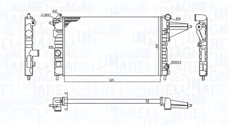 Охолоджувальний радіатор VAUXHALL CAVALIER, OPEL VECTRA, MAGNETI MARELLI (350213189100)