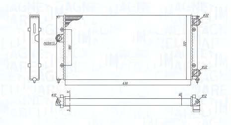 Радіатор для охолодження SEAT CORDOBA, VW GOLF, MAGNETI MARELLI (350213185300)