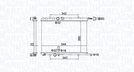 Радиатор охлаждения PEUGEOT 206, CITROËN XSARA, MAGNETI MARELLI (350213193400) Радиатор охлаждения PEUGEOT 206, CITROËN XSARA, MAGNETI MARELLI (350213193400)