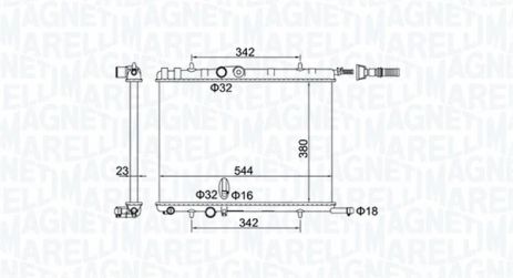 Радиатор охлаждения PEUGEOT 206, CITROËN XSARA, MAGNETI MARELLI (350213193400) Радиатор охлаждения PEUGEOT 206, CITROËN XSARA, MAGNETI MARELLI (350213193400)
