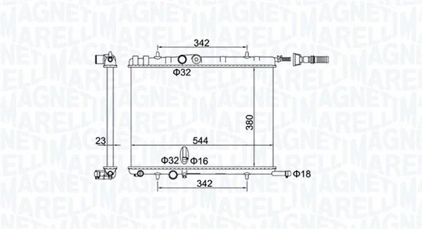 Радиатор охлаждения PEUGEOT 206, CITROËN XSARA, MAGNETI MARELLI (350213193400) Радиатор охлаждения PEUGEOT 206, CITROËN XSARA, MAGNETI MARELLI (350213193400)