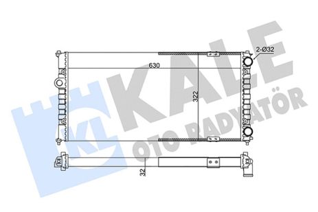 Радіатор охолодження VW POLO, SEAT IBIZA, KALE OTO RADYATOR (351230) Радіатор охолодження VW POLO, SEAT IBIZA, KALE OTO RADYATOR (351230)