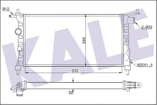 Радіатор охолодження CHEVROLET TIGRA, VAUXHALL COMBO, KALE OTO RADYATOR (351235) Радіатор охолодження CHEVROLET TIGRA, VAUXHALL COMBO, KALE OTO RADYATOR (351235)