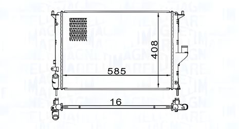 Радиатор охлаждения для LADA LARGUS, RENAULT LOGAN, MAGNETI MARELLI (350213160900)