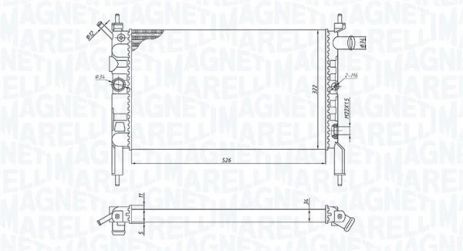 Радіатор охолодження PEUGEOT 206, MAGNETI MARELLI (350213193800) Радіатор охолодження PEUGEOT 206, MAGNETI MARELLI (350213193800)