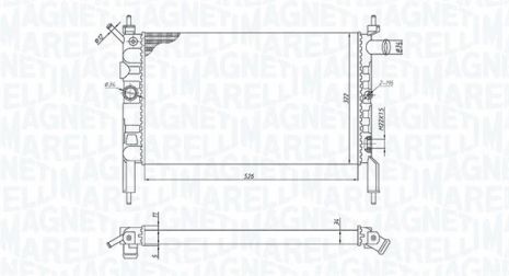 Радіатор охолодження PEUGEOT 206, MAGNETI MARELLI (350213193800) Радіатор охолодження PEUGEOT 206, MAGNETI MARELLI (350213193800)