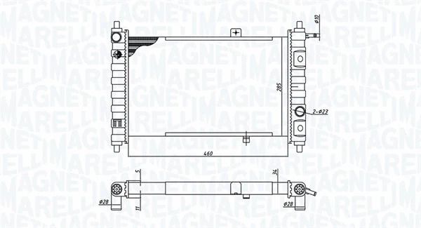 Радіатор охолодження DAEWOO MATIZ, MAGNETI MARELLI (350213188200) Радіатор охолодження DAEWOO MATIZ, MAGNETI MARELLI (350213188200)