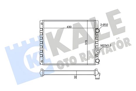 Радіатор охолодження для SEAT AROSA, VW POLO, KALE OTO RADYATOR (348270)