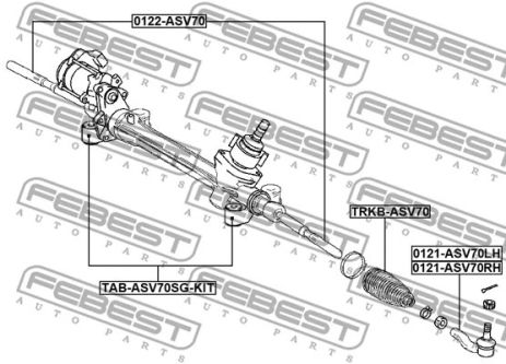 Тяга рулевая TOYOTA (GAC), FEBEST (0122ASV70)