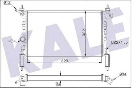 Радіатор охолодження VAUXHALL ASTRAVAN, OPEL ASTRA, KALE OTO RADYATOR (346195) Радіатор охолодження VAUXHALL ASTRAVAN, OPEL ASTRA, KALE OTO RADYATOR (346195)