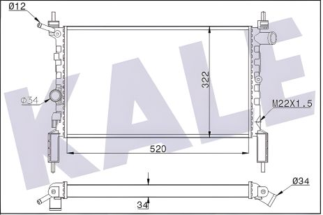 Радиатор охлаждения для VAUXHALL ASTRAVAN, OPEL ASTRA, KALE OTO RADYATOR (346195)