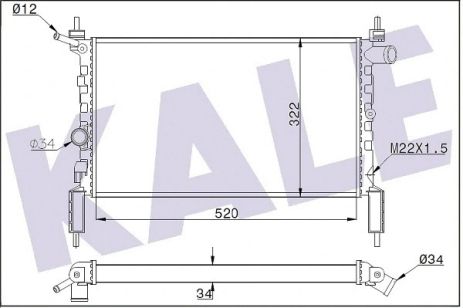 Радіатор охолодження VAUXHALL ASTRAVAN, OPEL ASTRA, KALE OTO RADYATOR (346195) Радіатор охолодження VAUXHALL ASTRAVAN, OPEL ASTRA, KALE OTO RADYATOR (346195)