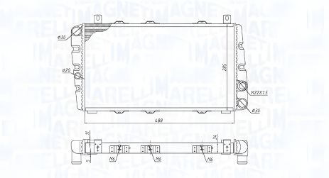 Радіатор охолодження SKODA FAVORIT, MAGNETI MARELLI (350213189700-люкс)