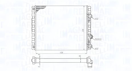 Охолоджувальний радіатор SEAT AROSA, VW POLO, MAGNETI MARELLI (350213192900)