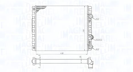 Охолоджувальний радіатор SEAT AROSA, VW POLO, MAGNETI MARELLI (350213192900)