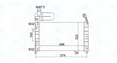 Радиатор охлаждения для LANCIA DEDRA, FIAT TIPO, MAGNETI MARELLI (350213154400) Радиатор охлаждения для LANCIA DEDRA, FIAT TIPO, MAGNETI MARELLI (350213154400)