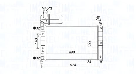 Радиатор охлаждения для LANCIA DEDRA, FIAT TIPO, MAGNETI MARELLI (350213154400) Радиатор охлаждения для LANCIA DEDRA, FIAT TIPO, MAGNETI MARELLI (350213154400)