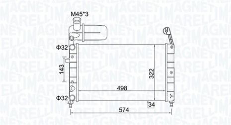 Радиатор охлаждения LANCIA DEDRA, FIAT TIPO, MAGNETI MARELLI (350213154400) Радиатор охлаждения LANCIA DEDRA, FIAT TIPO, MAGNETI MARELLI (350213154400)