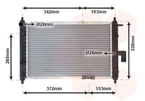 Радіатор охолодження DAEWOO MATIZ, VAN WEZEL (81002046) для ефективного охолодження
