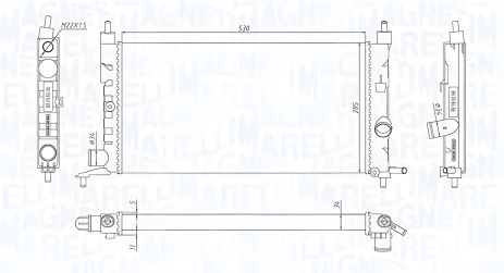 Охолоджувальний радіатор VAUXHALL NOVA, OPEL CORSA, MAGNETI MARELLI (350213190400)