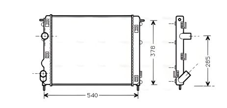 Радиатор охлаждения AVA COOLING для NISSAN KUBISTAR/ DACIA LOGAN (RTA2269)