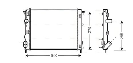 Охолоджуючий радіатор для NISSAN KUBISTAR, DACIA LOGAN, AVA COOLING (RTA2269)