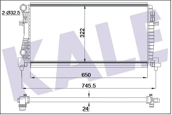 Радіатор охолодження SEAT LEON, VW T-ROC, KALE OTO RADYATOR (355555) Радіатор охолодження SEAT LEON, VW T-ROC, KALE OTO RADYATOR (355555)